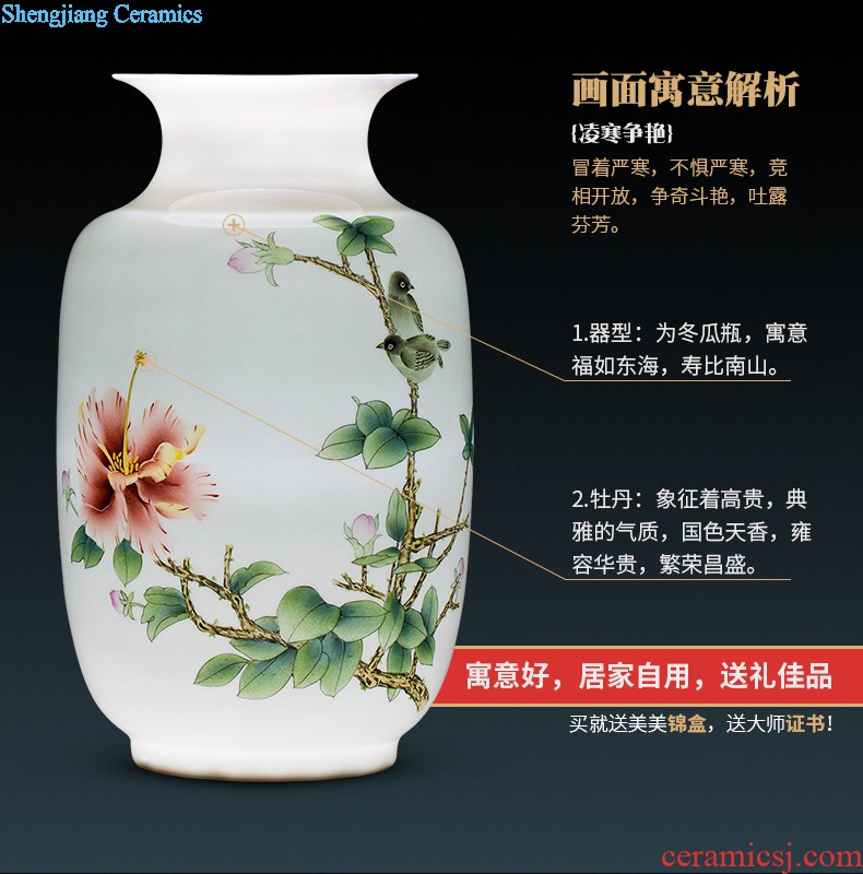 Cb72 jingdezhen ceramics vase furnishing articles mountains xiuse three-piece home sitting room adornment handicraft arranging flowers