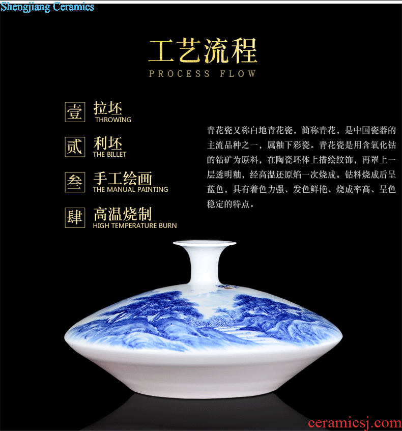 Jingdezhen ceramic handicraftsmen scroll painting and calligraphy calligraphy and painting cylinder cylinder study large sitting room adornment is placed ground vase