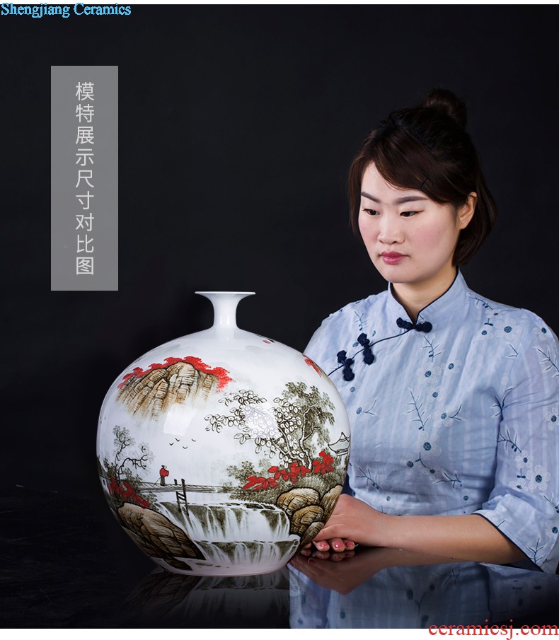 HP - 60 jingdezhen ceramics with a silver spoon in her mouth and household of large vases, flower arrangement sitting room porch decorate furnishing articles