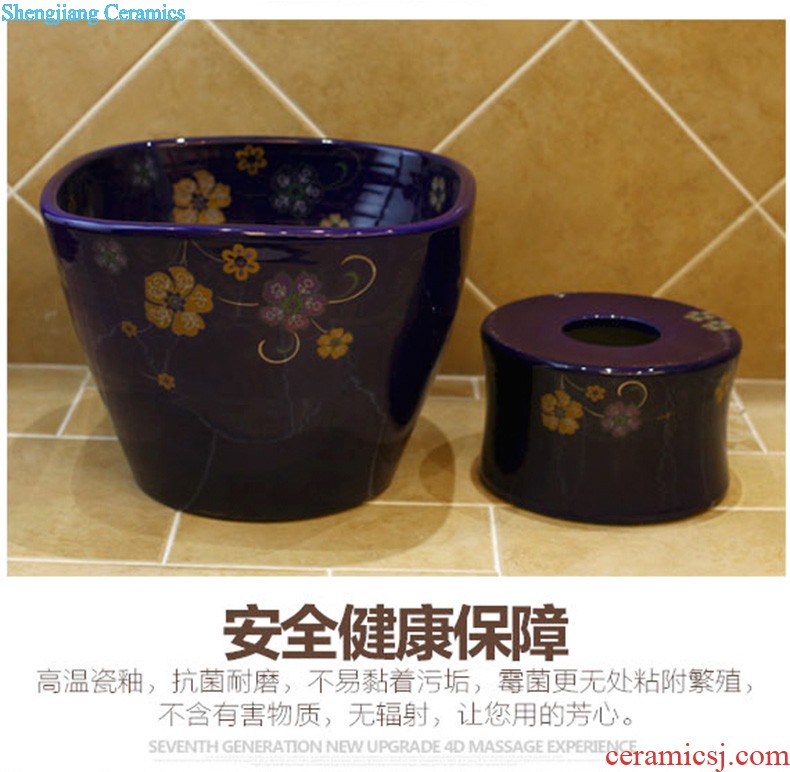 Koh larn, qi ceramic sanitary ware of toilet stage basin sink toilet lavatory basin hand-painted plum blossom