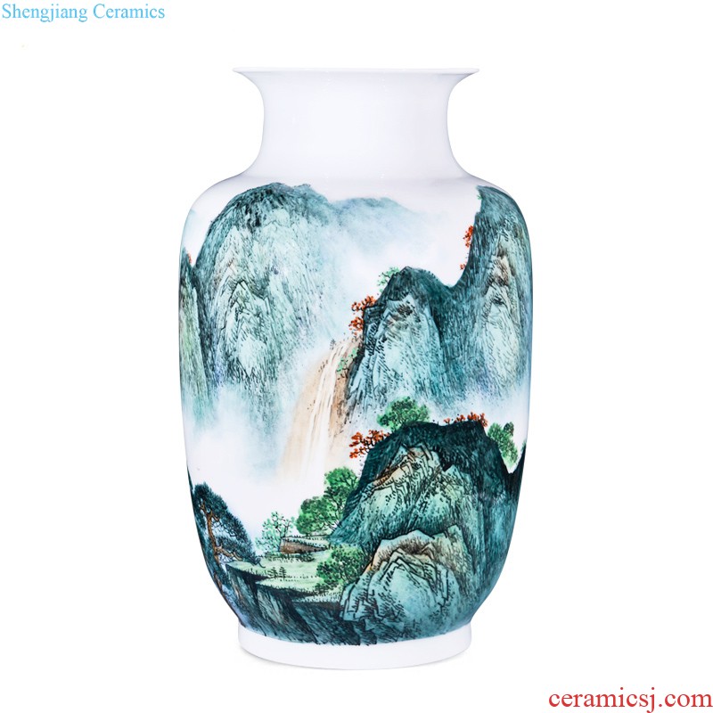 Jingdezhen ceramics hand-painted painting of flowers and dry flower vase charactizing a collection of new Chinese style sitting room adornment is placed