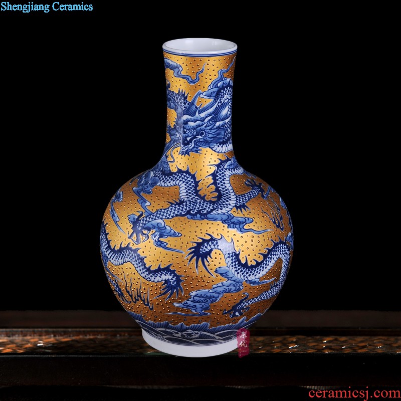 Jingdezhen ceramics vases, antique blue and white porcelain painting of flowers and general storage tank household craft ornaments furnishing articles