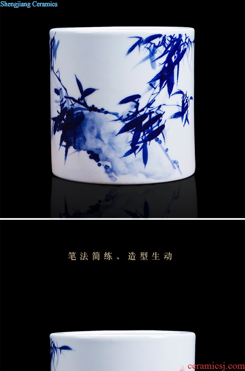 Jingdezhen ceramics hand-painted color ink every year more than the French vase hotel family sitting room adornment is placed