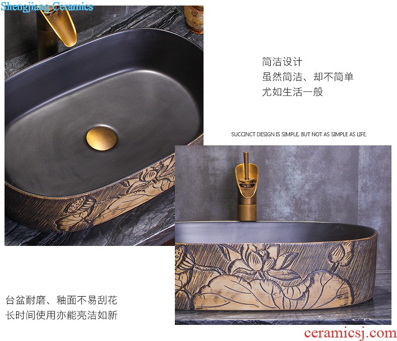 Koh larn tile neat package mail archaize of jingdezhen ceramic art basin of the basin that wash a face lavatory basin A067 on stage