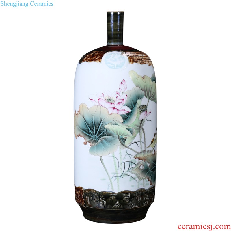 Master of jingdezhen ceramics hand-painted famille rose flower vase rallied all the way home sitting room adornment collection furnishing articles