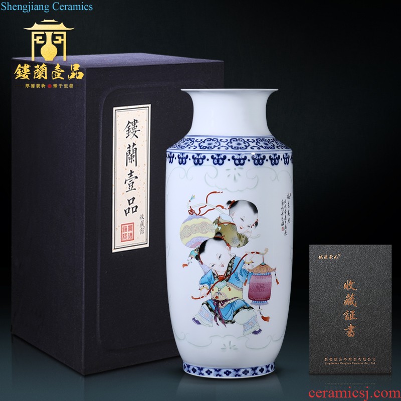 Jingdezhen ceramics new Chinese style flower vase contemporary and contracted sitting room porch TV ark decoration decoration