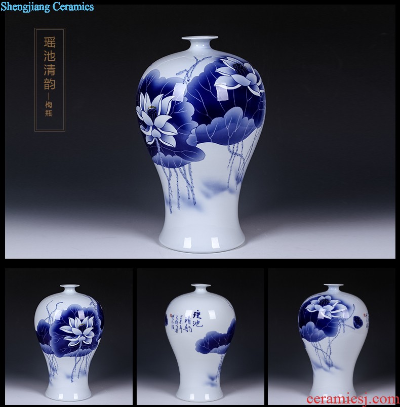 Jingdezhen ceramics Shadow blue variable color glaze vase flowers Fashion contracted home sitting room adornment is placed