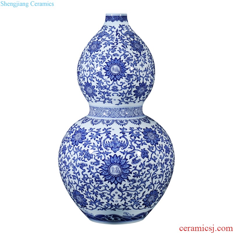 Master of jingdezhen ceramics hand-painted pastel flowers decorative vase sitting room furniture collection of new Chinese style furnishing articles