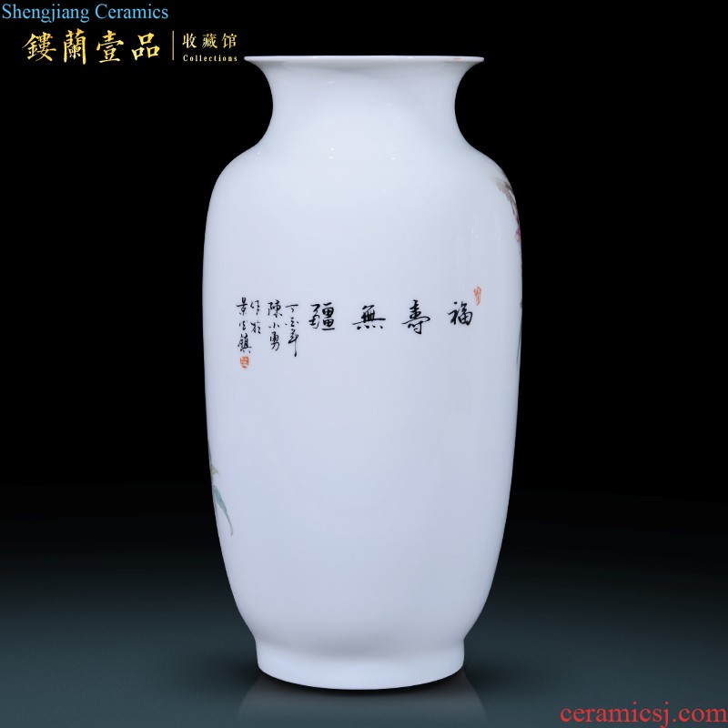 Jingdezhen ceramics Hand-painted vases furnishing articles Charactizing a fine spring New Chinese style rich ancient frame sitting room adornment ornament