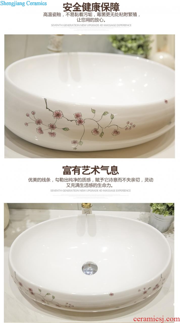 Koh larn, qi stage basin sink ceramic sanitary ware art basin washing a face of the basin that wash a face oval shamrock glittering