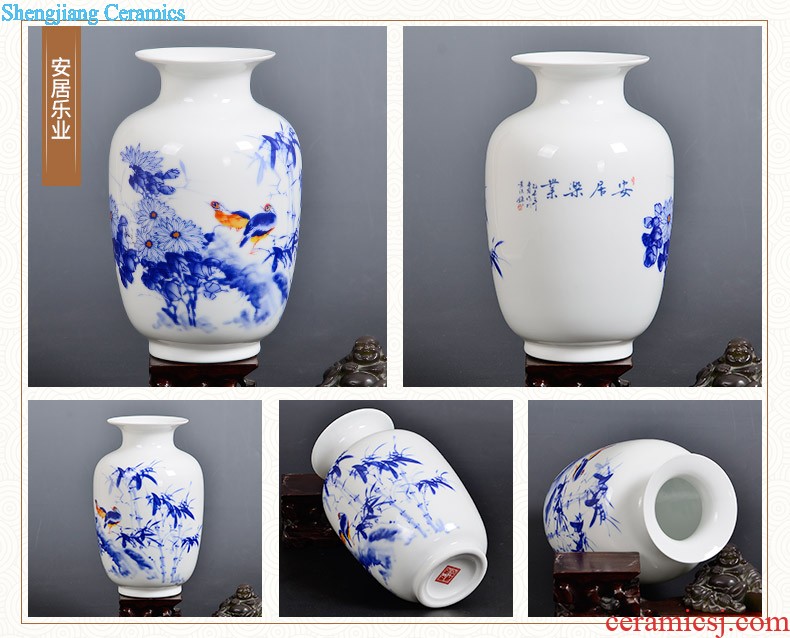 Famous jingdezhen ceramics powder enamel vase flower arranging place Chinese style household living room TV cabinet decoration process