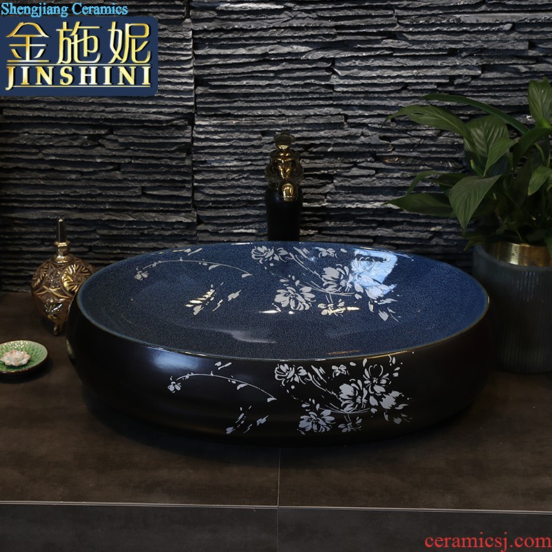 Fashion of ceramic wash a face to the stage basin oval household washing basin bathroom balcony rectangular art basin