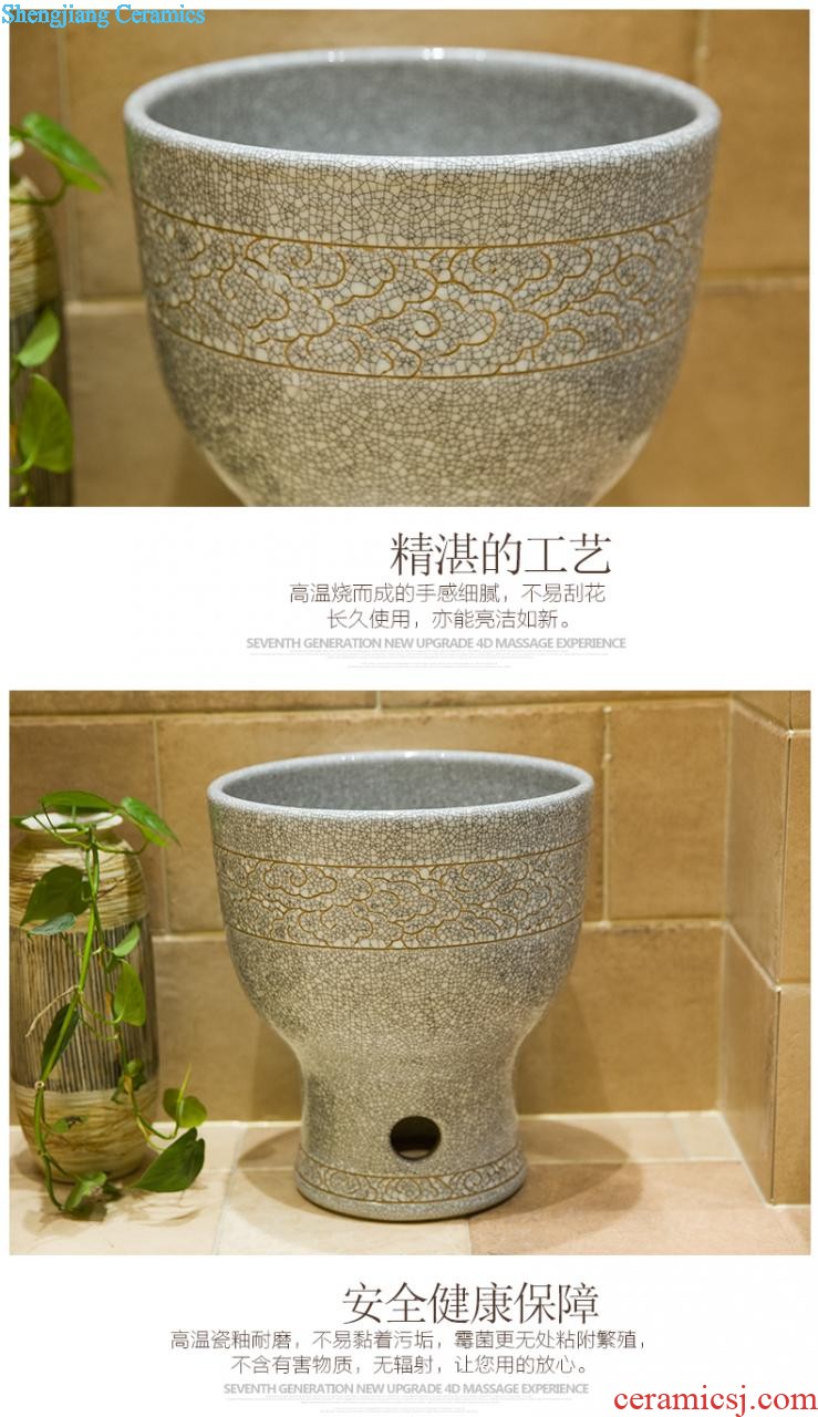 Koh larn, qi ceramic art basin mop mop pool ChiFangYuan one-piece mop pool diameter 40 cm archaize printing