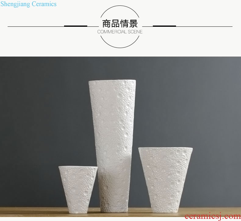 Jingdezhen ceramic vases, furnishing articles decorations flower arrangement is embossed white contracted and contemporary adornment square tank furnishing articles