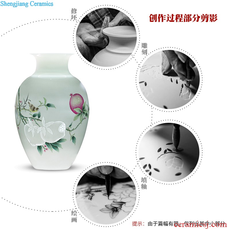 Jingdezhen ceramic porcelain enamel famous hand-drawn characters vase ferro ShouXi home sitting room adornment is placed