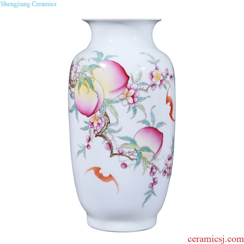 Jingdezhen ceramics Hand-painted vases furnishing articles Charactizing a fine spring New Chinese style rich ancient frame sitting room adornment ornament