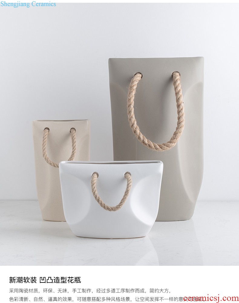 The Nordic idea vase furnishing articles contracted and contemporary sitting room ceramic vase three suits of curvature vase furnishing articles