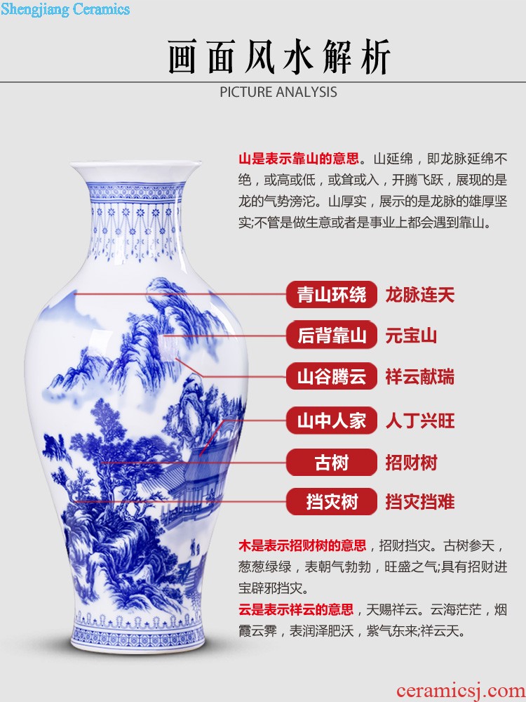 Jingdezhen ceramics hand-painted modern Chinese blue and white porcelain vases, flower arrangement sitting room crafts home decoration furnishing articles