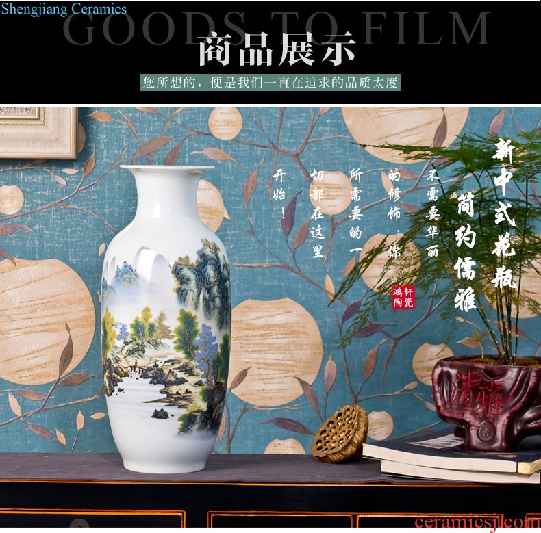 Jingdezhen ceramics glaze knife clay color hand-painted vases, flower arrangement sitting room place under contemporary and contracted household adornment