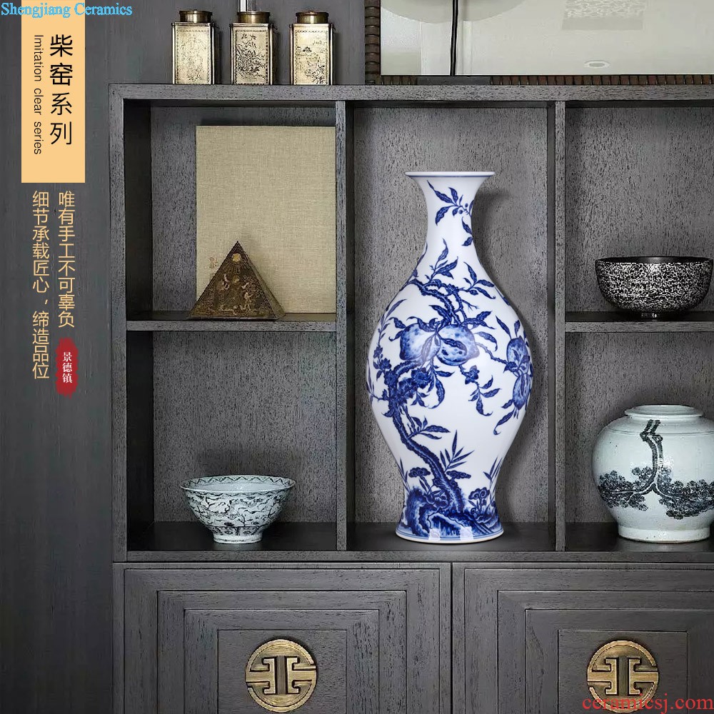 Jingdezhen ceramic vases, flower color glaze pink vase furnishing articles contracted and contemporary fashion family sitting room adornment