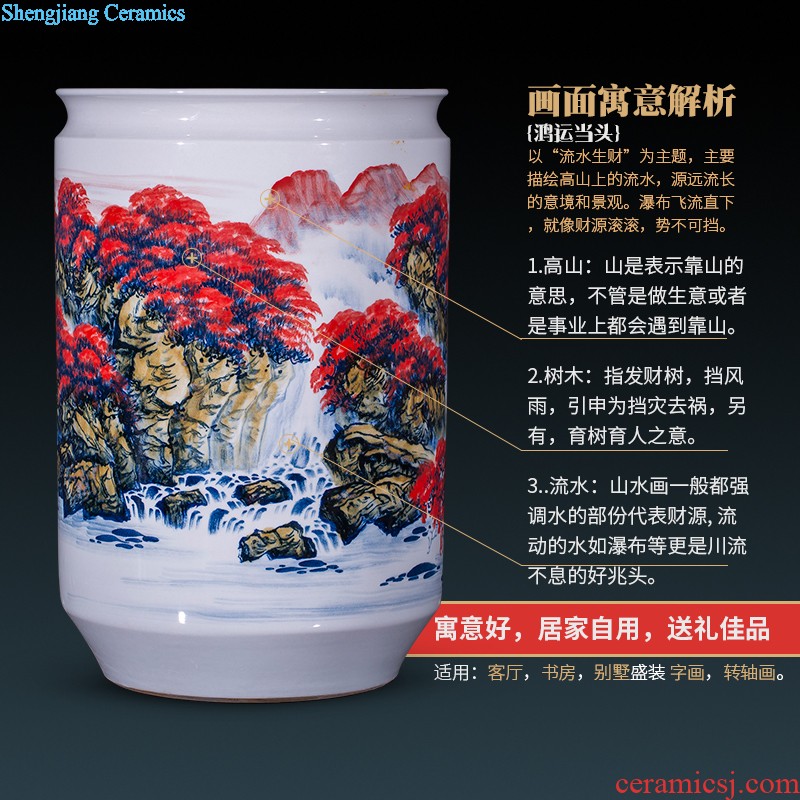 Jingdezhen ceramics hand-painted riches and honour figure of large vase fgt0 household decorates sitting room place Chinese style home outfit