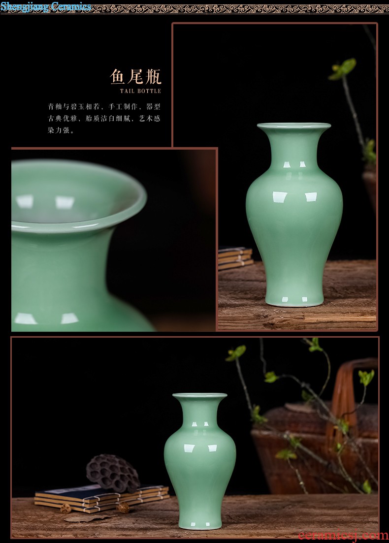 Jingdezhen chinaware lotus pomegranate vases, flower arrangement, zen new Chinese style household adornment rich ancient frame furnishing articles