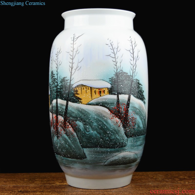 Jingdezhen ceramics Hand draw the general pot of color blue and white porcelain vase Large Chinese style living room porch place