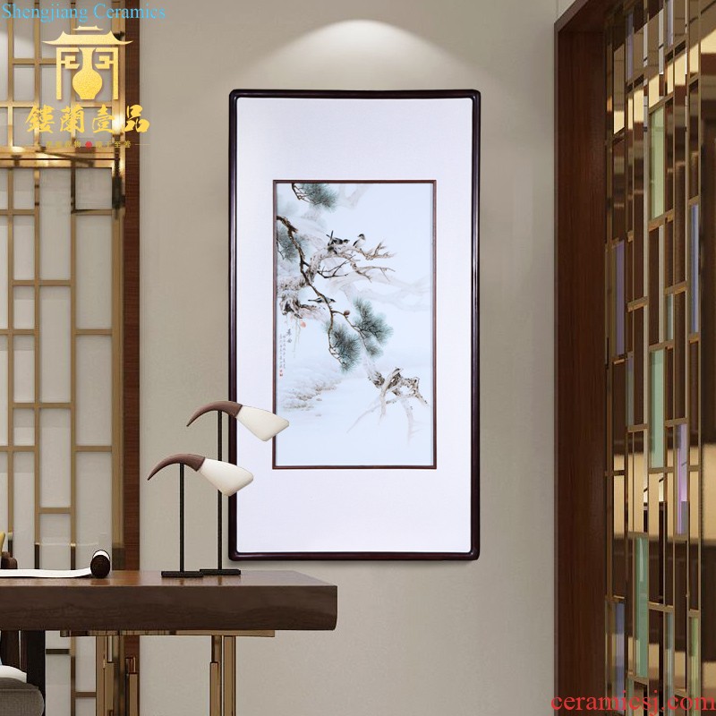 Jingdezhen ceramics painting in hand-painted powder enamel decoration cixin qiu - yun reed pond sitting room of Chinese style household furnishing articles