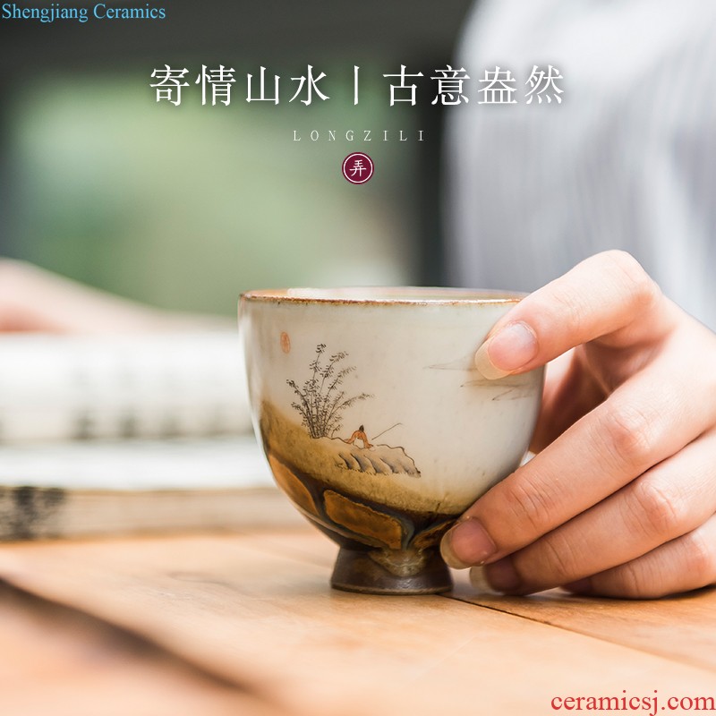 Household ceramic cups jingdezhen kung fu tea set manual white porcelain bowl tea sample tea cup, master cup small single cup