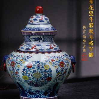 Jingdezhen ceramics vase hand-painted MeiKaiWuFu knife clay flower arranging furnishing articles of Chinese style household act the role ofing is tasted the living room