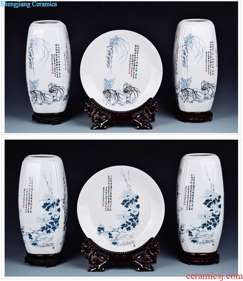 Jingdezhen chinaware bottle gourd of blue and white porcelain vase Z051 furnishing articles rich ancient frame of Chinese style sitting room adornment arts and crafts