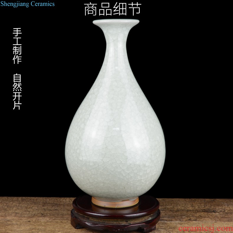 Archaize of jingdezhen ceramic kiln crack shadow blue glaze vase household adornment handicraft decoration furnishing articles sitting room