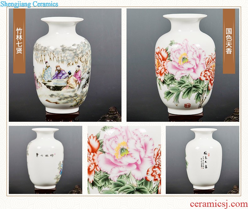 Famous jingdezhen ceramics powder enamel vase flower arranging place Chinese style household living room TV cabinet decoration process