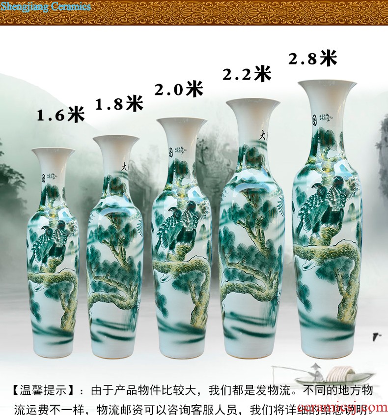 Jingdezhen ceramics manual hand-painted peony of large blue and white porcelain vase new Chinese style sitting room adornment is placed