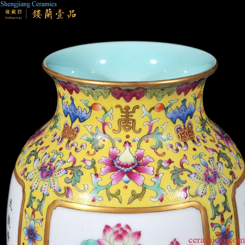 Jingdezhen imperial kiln chinaware imitation qing qianlong offering blue paint group of misty sitting room adornment porcelain vase collection furnishing articles