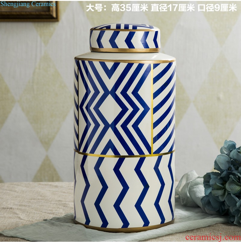 European ceramic vase furnishing articles sitting room dry flower arranging flowers light modern American luxury home TV ark hotel decoration