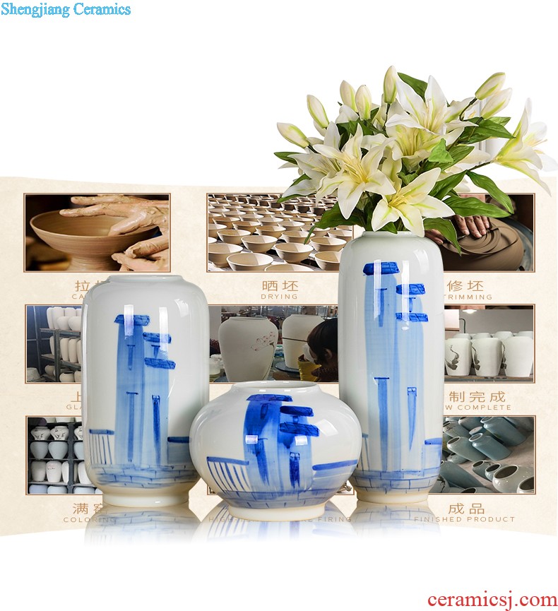 Jingdezhen ceramics hollow out of blue and white porcelain vases, flower arrangement modern furnishing articles aj60 sitting room of Chinese style household decorations