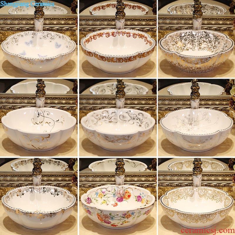 Petals stage basin sink toilet lavatory ceramic face basin big size art basin of wash one household