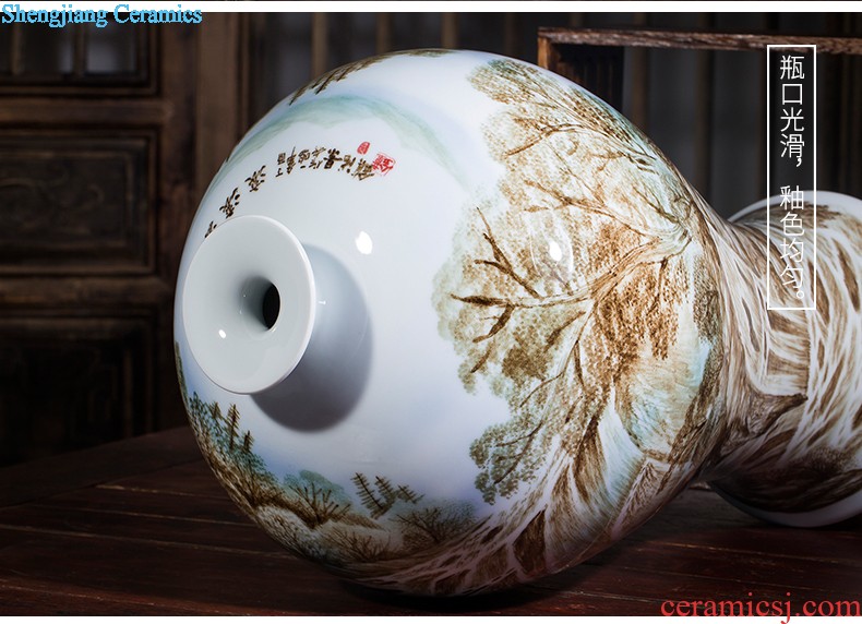 Jingdezhen ceramics by hand carved poems of large vases, decorative household items furnishing articles opening gifts yz1