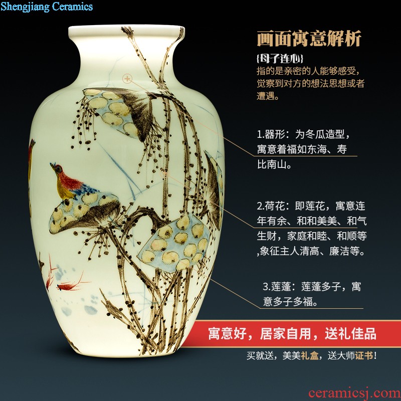 Jingdezhen ceramic vases, master of Chinese modern hand-painted thin foetus and exquisite home sitting room porch decoration furnishing articles