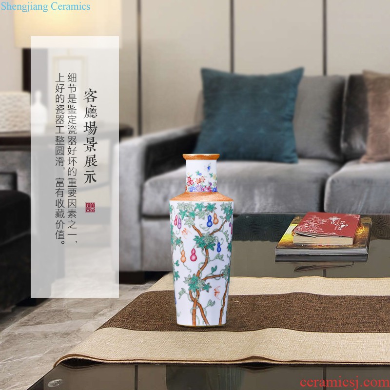 Archaize of jingdezhen ceramic ink paint double gut enamel fine figure household adornment is placed on the vase