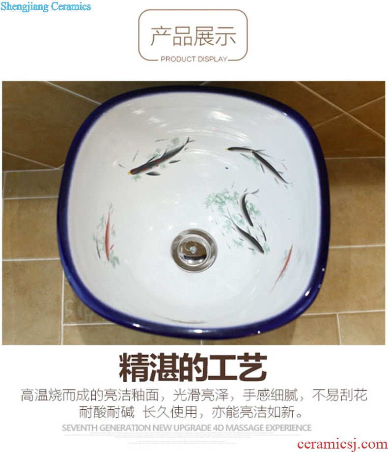 Koh larn, qi ceramic sanitary ware of toilet stage basin sink toilet lavatory basin hand-painted plum blossom