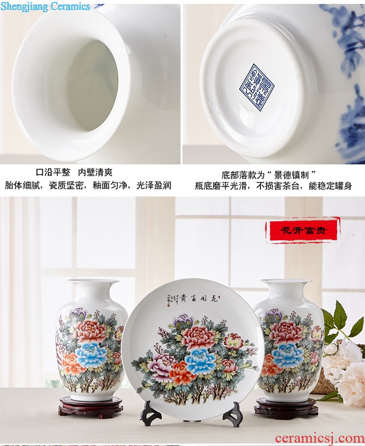 Jingdezhen ceramics famous hand-painted design hotel TV sitting room ark of large vases, furnishing articles large red