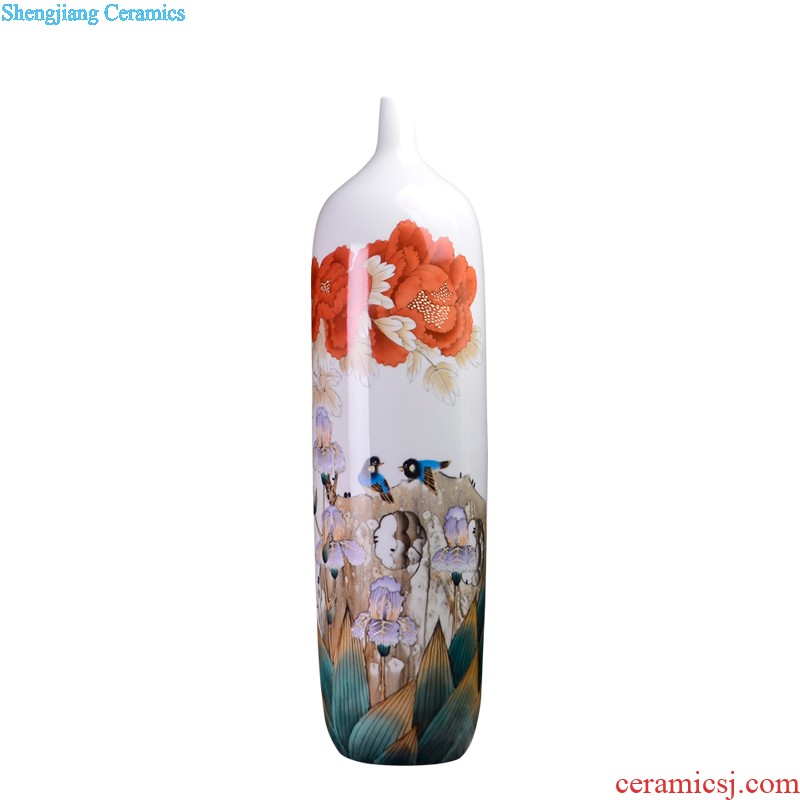 Master of jingdezhen ceramics hand-painted scenery of blue and white porcelain vase antique Chinese style classical sitting room adornment is placed