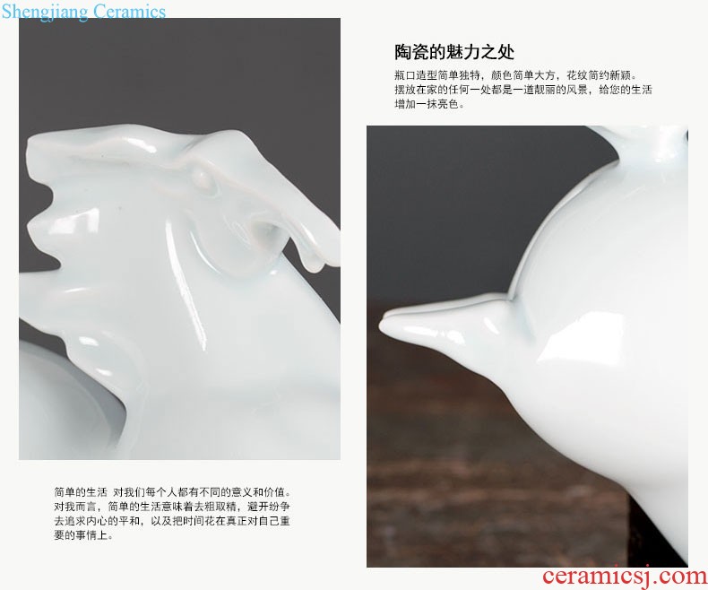 Jingdezhen creative manual pot-bellied modern living room furniture furnishing articles home decoration ceramic dry flower flower vase