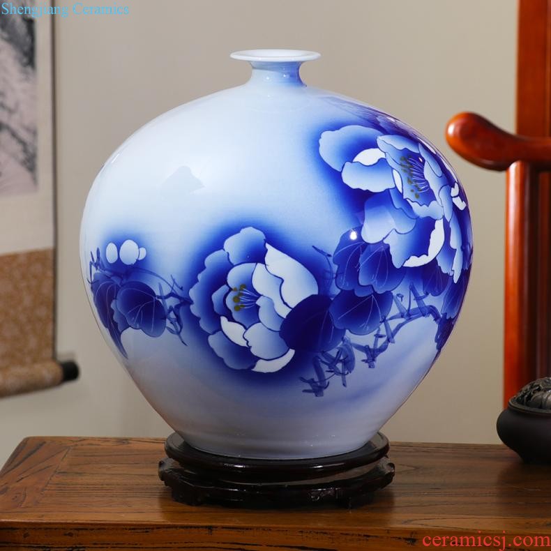 Jingdezhen glaze color hand-painted under blue and white porcelain vases, ceramic flower arranging device design of Chinese style household decorates sitting room furnishing articles