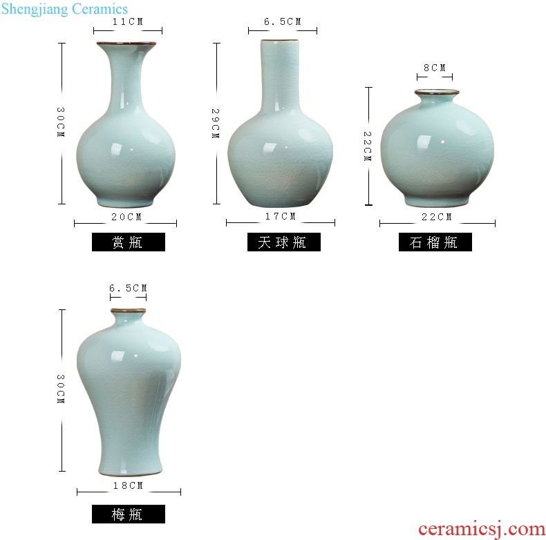 Jingdezhen ceramic furnishing articles modern creative contracted household decorates sitting room dried flower flower vase flowers