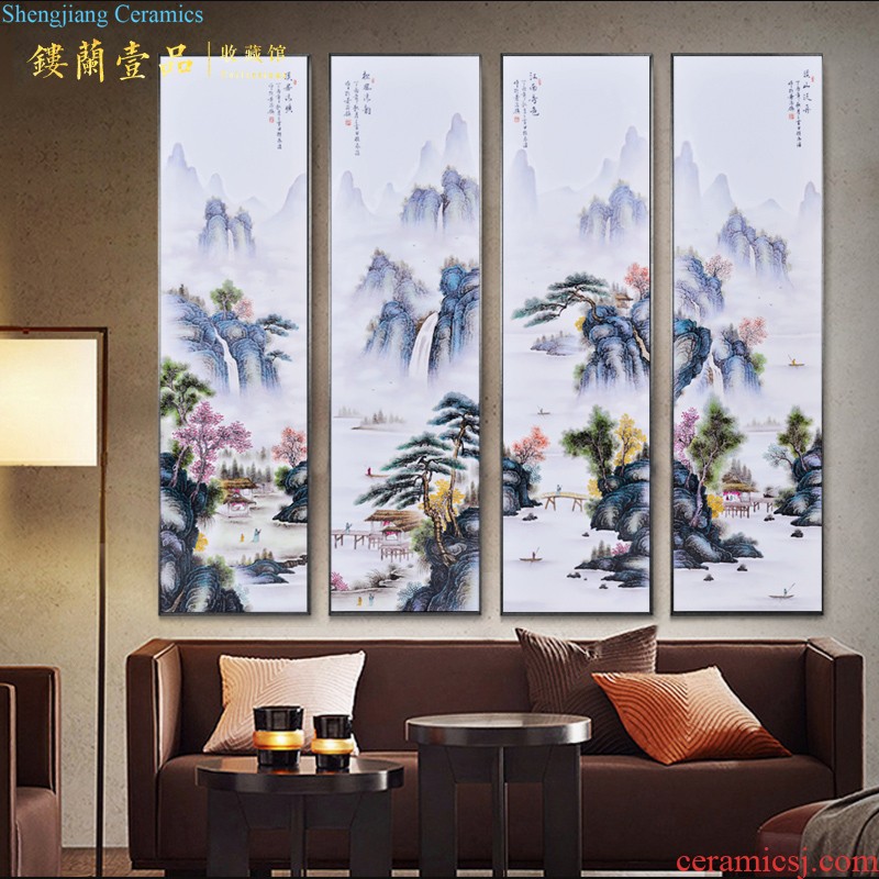 Jingdezhen ceramics powder enamel handpainted adornment, hang a picture of the great porcelain plate Chinese style household sitting room background wall furnishing articles