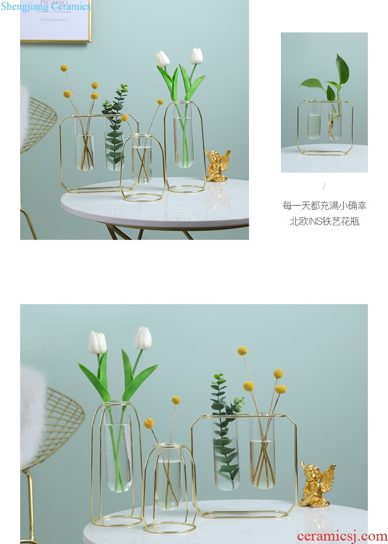 Nordic ceramic art element embryo vase furnishing articles TV ark simulation flower arranging flowers dried flowers contracted sitting room floret