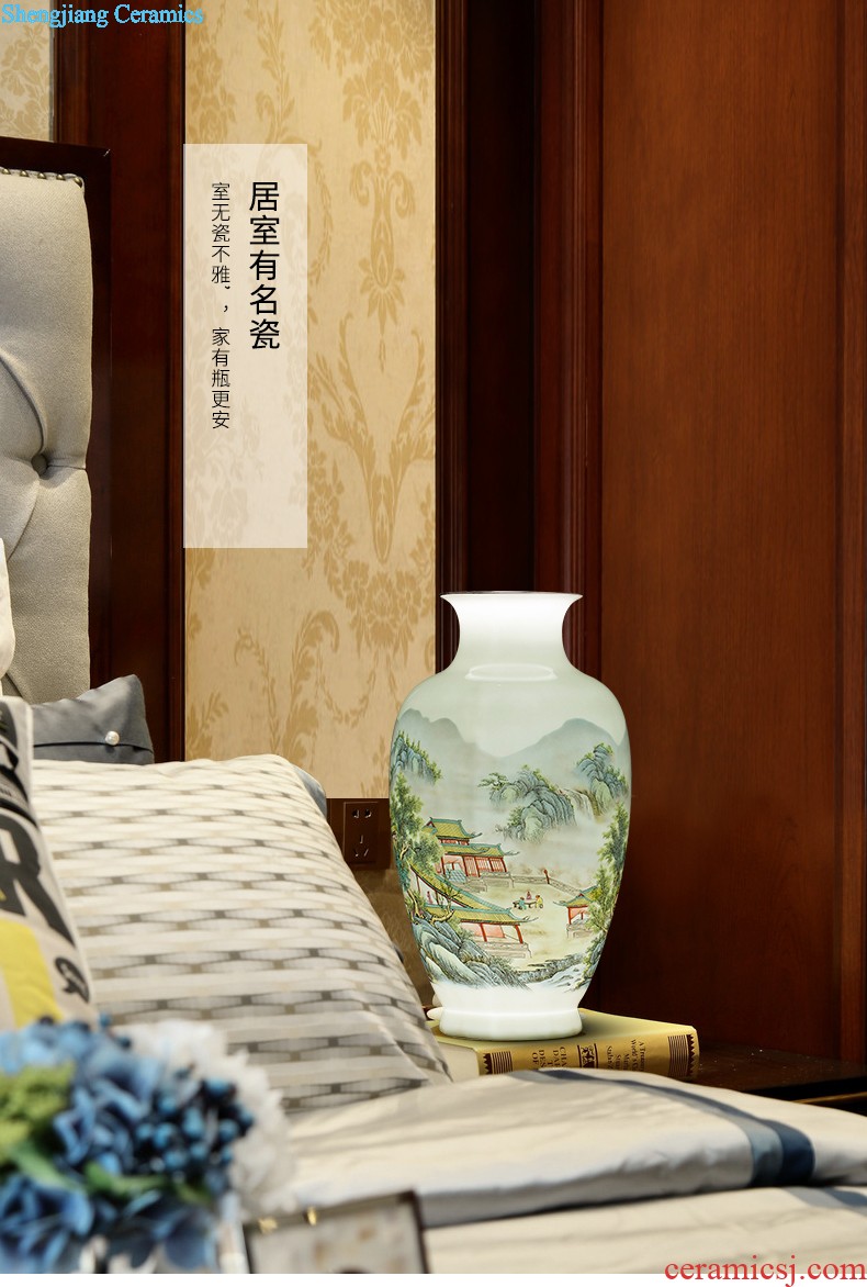 Aj191 jingdezhen ceramics Luminous floret bottle gourd bottle of contemporary and contracted crane dance handicraft furnishing articles in the living room